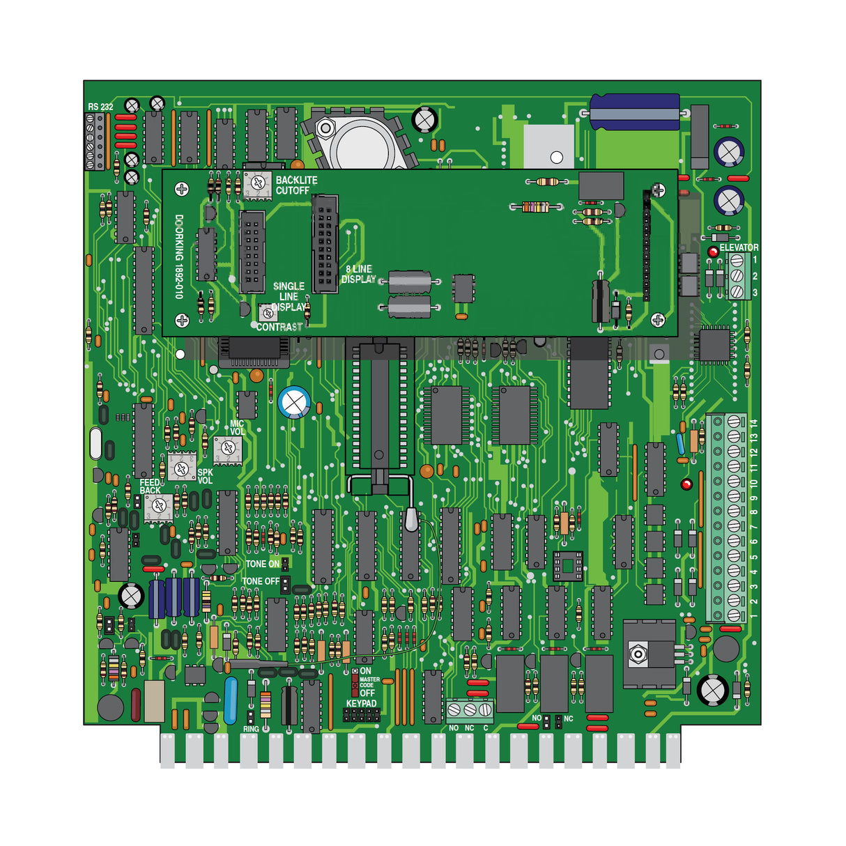 Doorking 1835-009 Control Board for Intercom Entry | theelitegateoffers.com