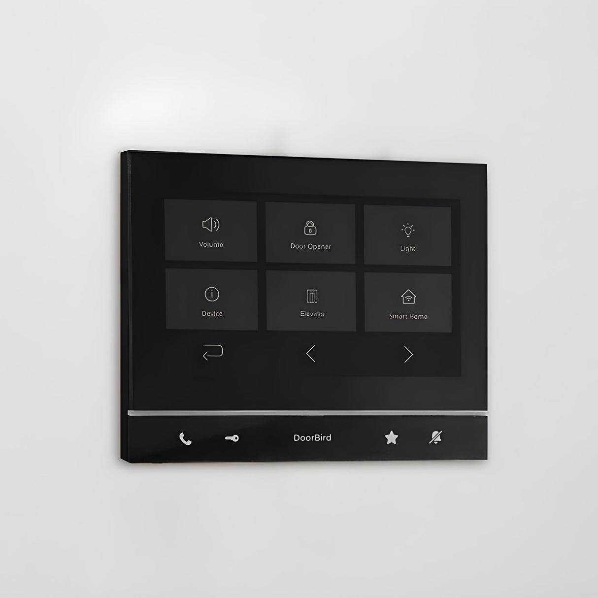 DoorBird A1103 WiFi IP Video Indoor Station, Black Edition mounted on a wall | theelitegateoffers.com