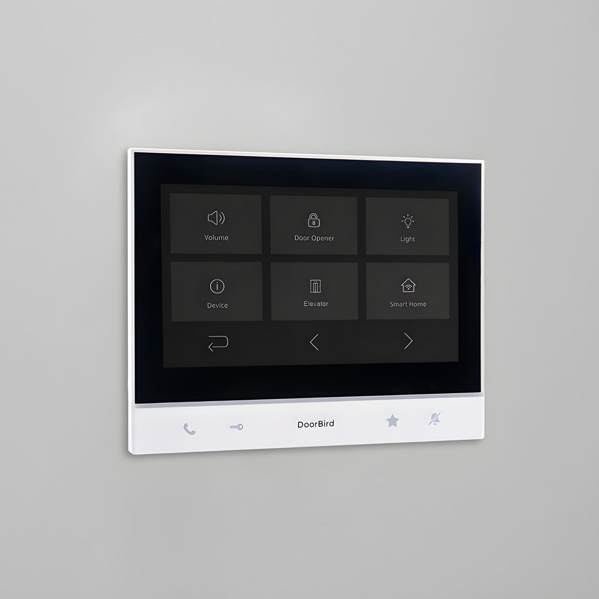 DoorBird A1103 WiFi IP Video Indoor Station, White Edition mounted on a wall | theelitegateoffers.com