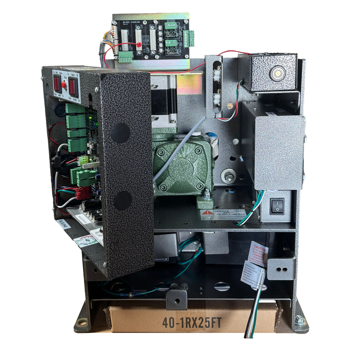 Platinum Access BLSL840 Heavy-Duty Slide Gate Opener, Showing Hinged Control Board Panel | theelitegateoffers.com