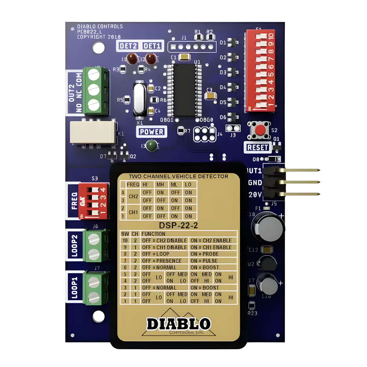 Diablo DSP-22-2 Loop Detector, front facing