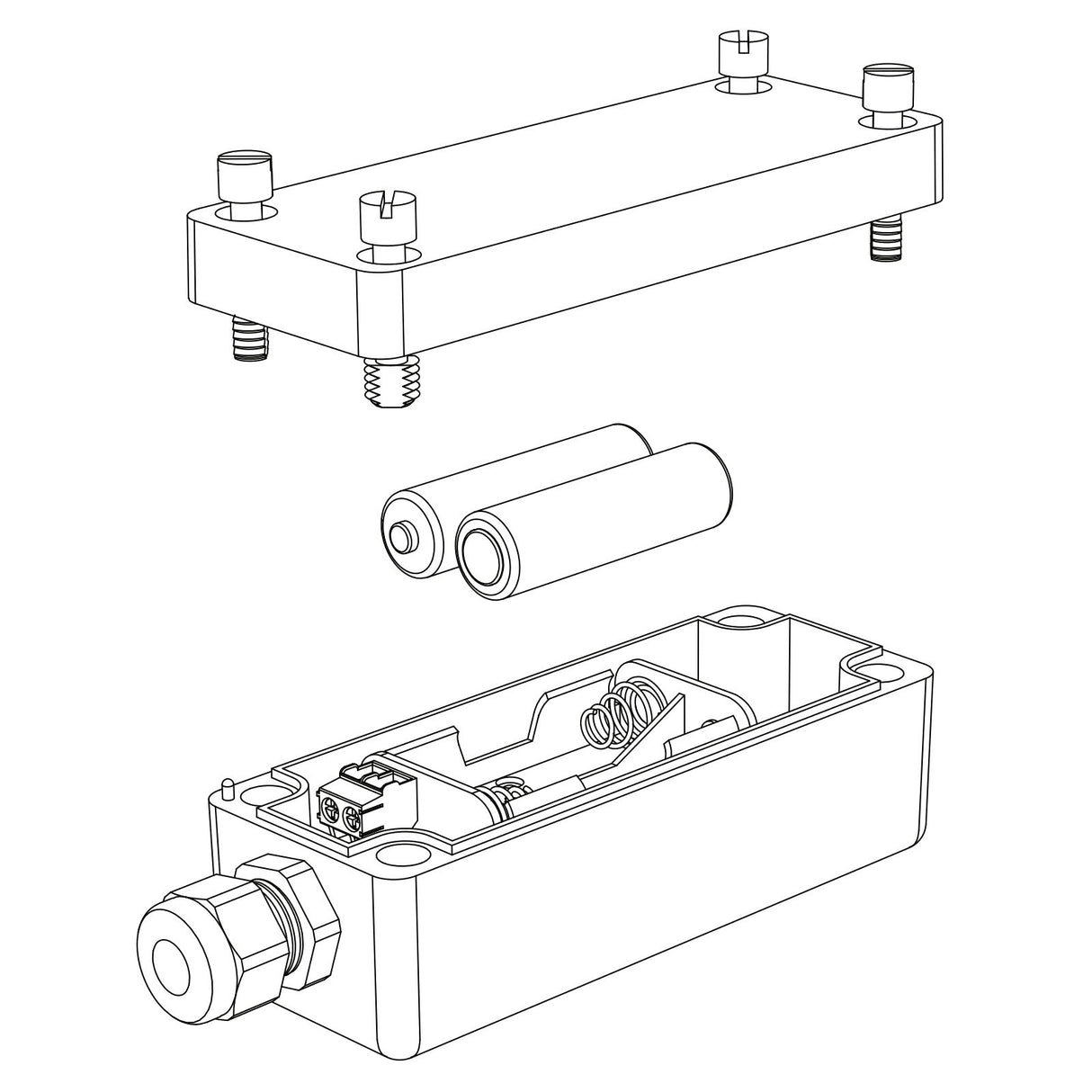 DoorKing 8080-006 Monitored Edge Transmitter, parts diagram