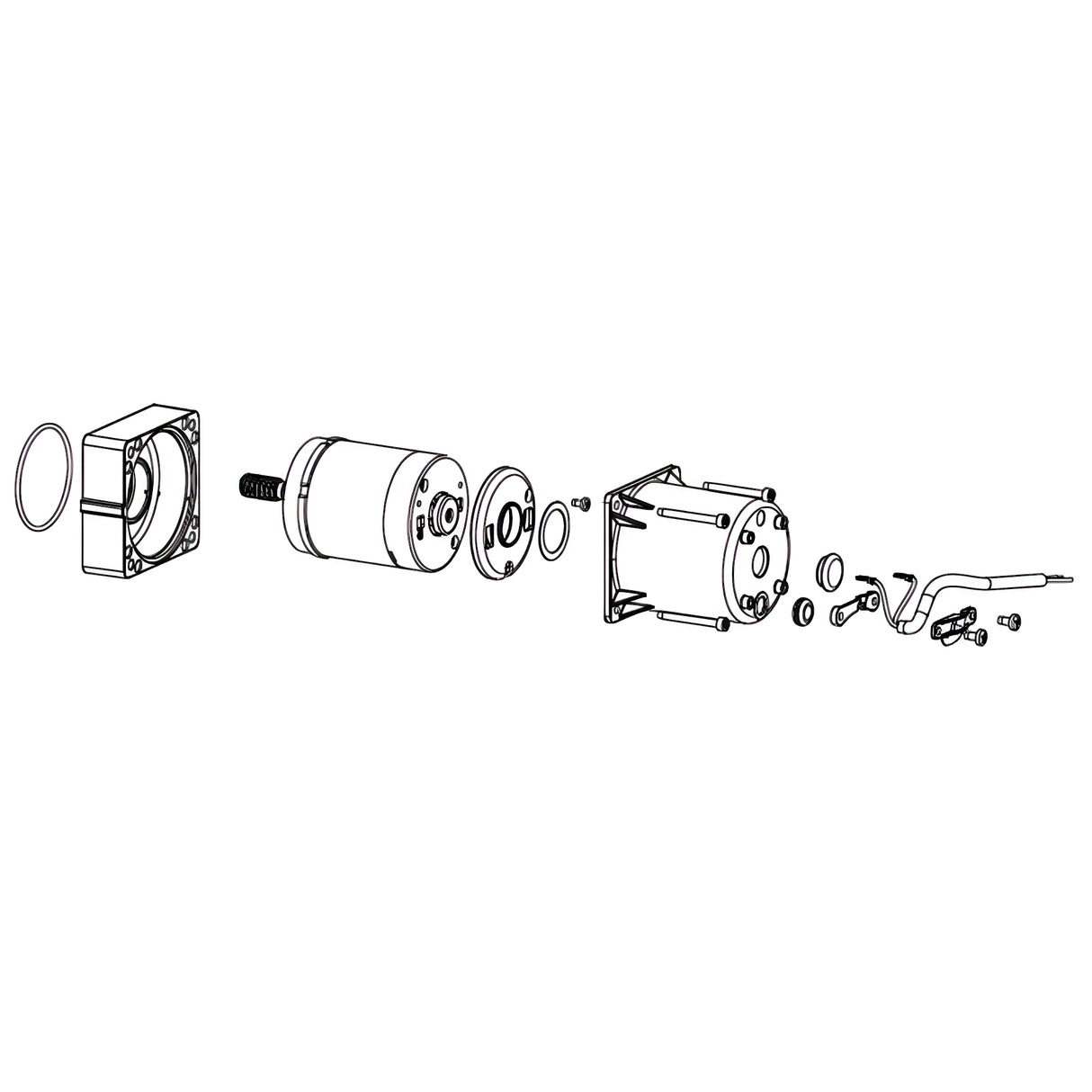 FAAC 63000596 Motor for 390 Gate Operator, parts diagram