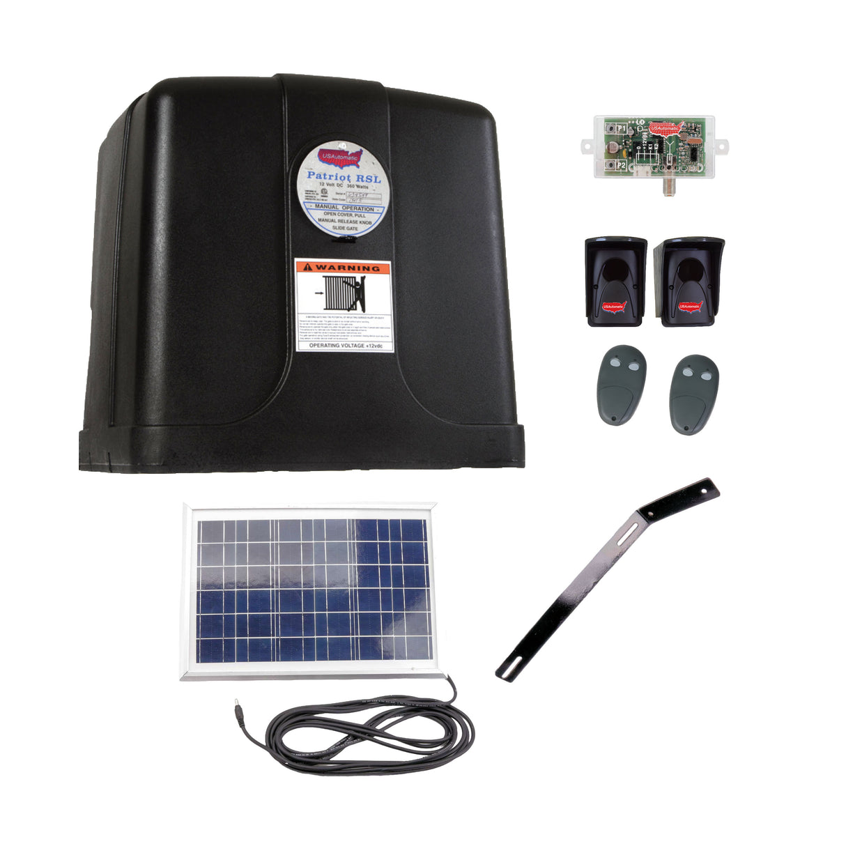 US Automatic Patriot RSL Slide Gate Opener Solar Package | theelitegateoffers.com