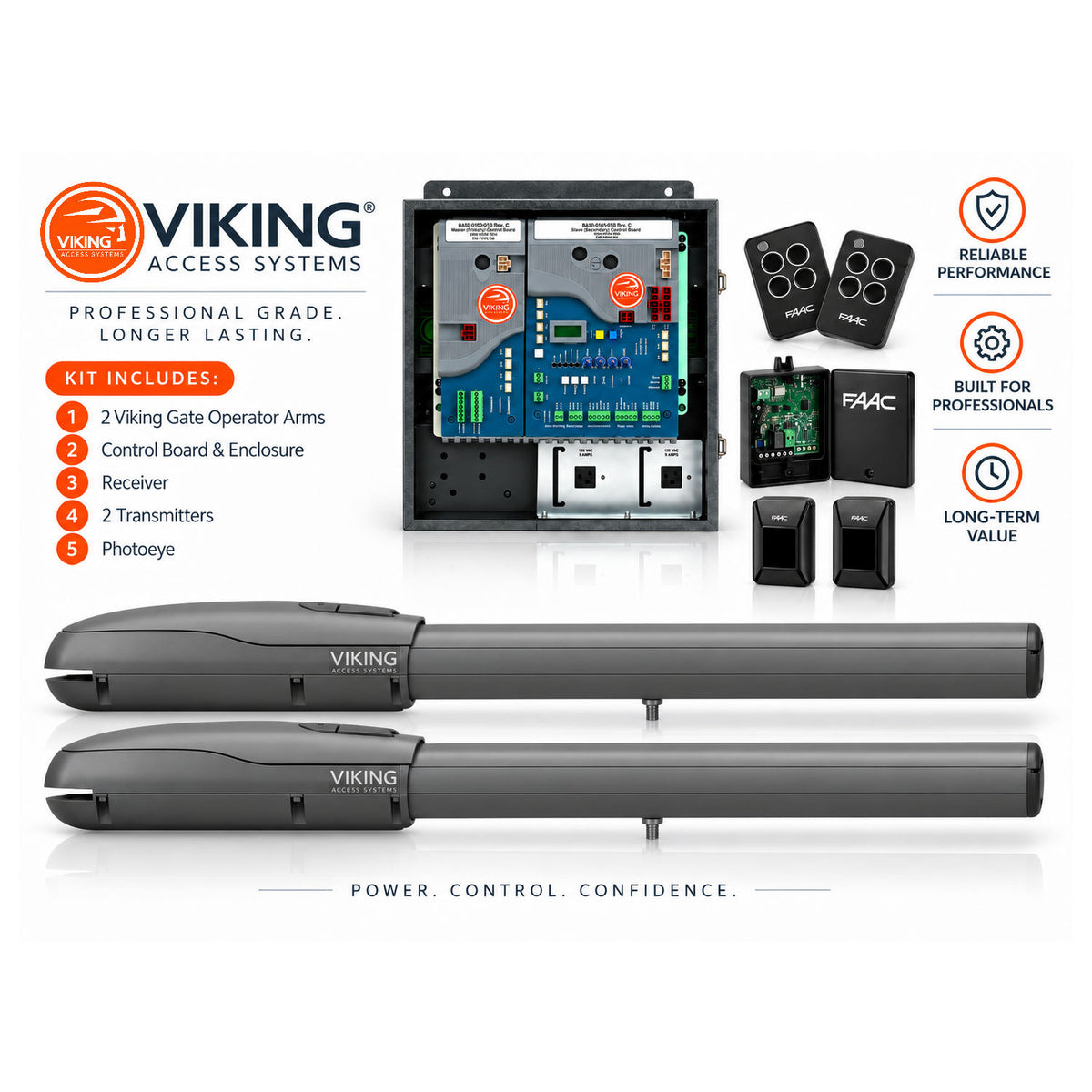Viking Access VA-G5DLK Dual Swing Gate Operator Kit | theelitegateoffers.com