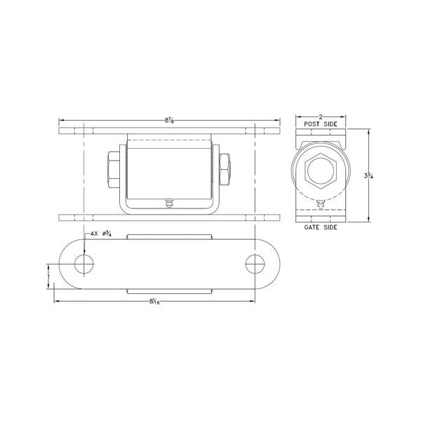 Liftmaster 2050Z Gate Hinge Dimensions