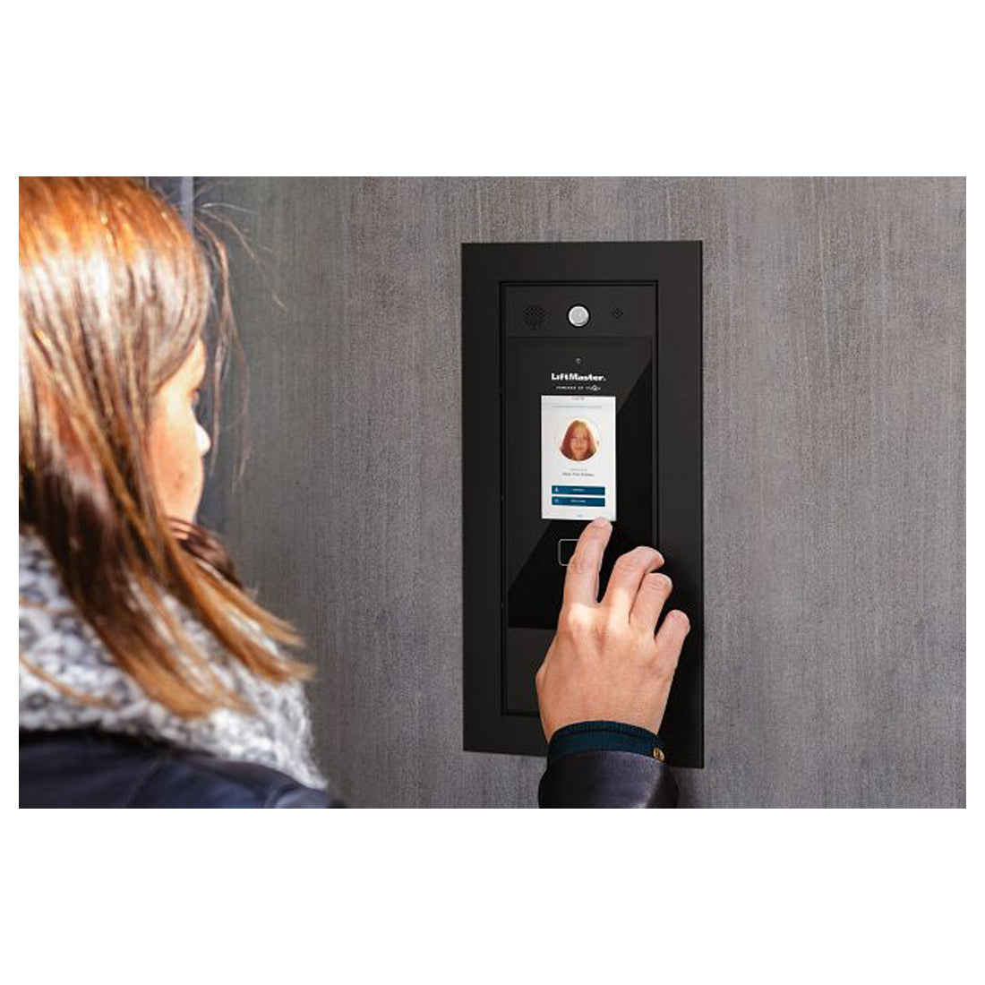 Liftmaster CAPXM Smart Video Intercom, flush mounted in the wall