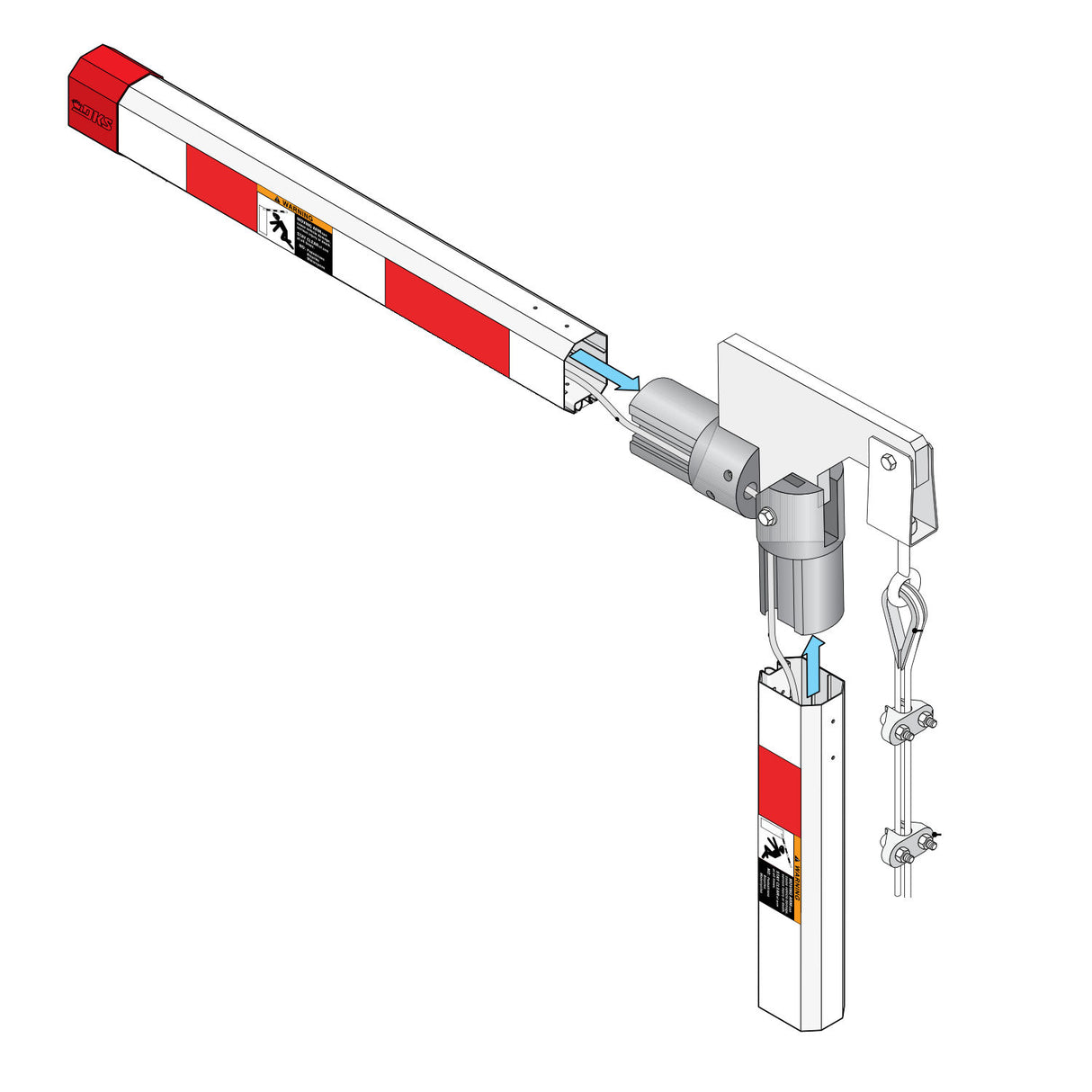 Doorking 1601-812 Folding Aluminum Octagonal Arm Kit
