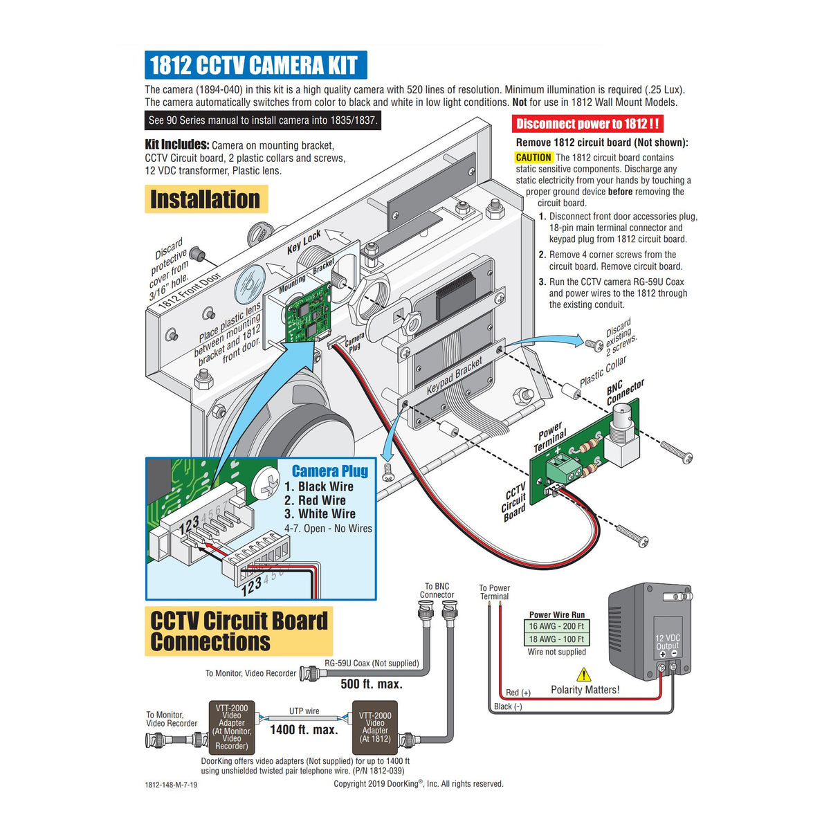 Doorking 1812-147 installation illustration