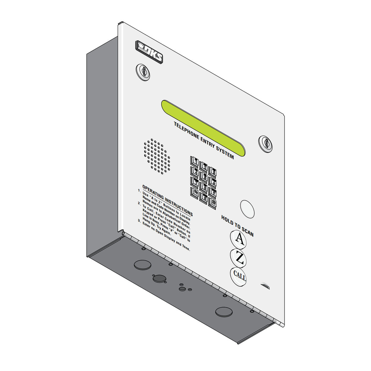 Doorking 1834-084 Flush Mounted Telephone Entry System, illustration