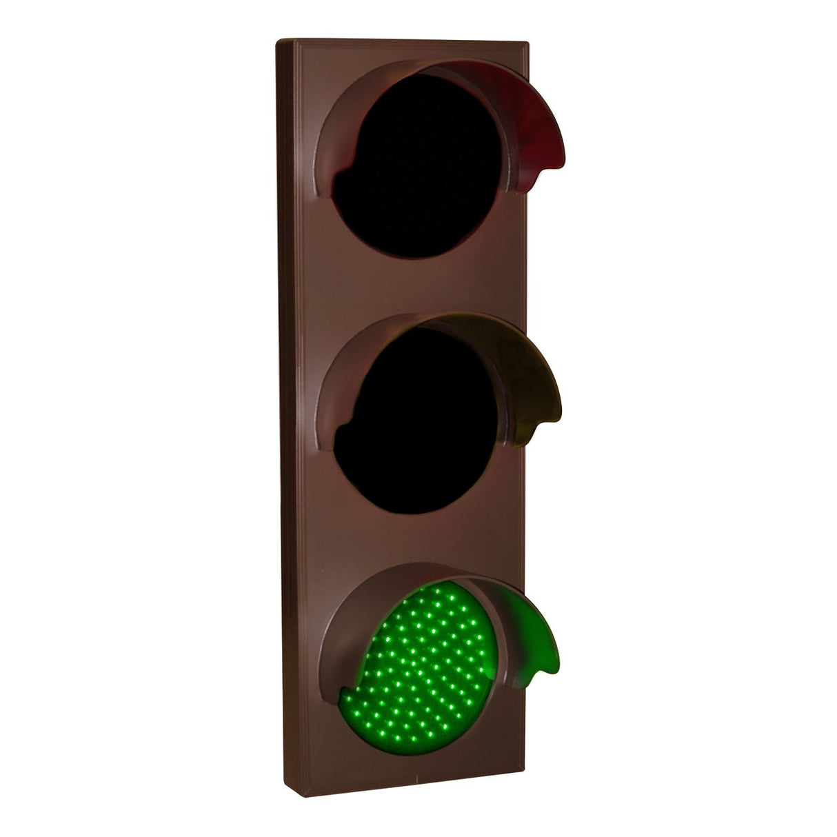 Signal Tech Vertical LED Traffic Light for Lanes Control, showing green light