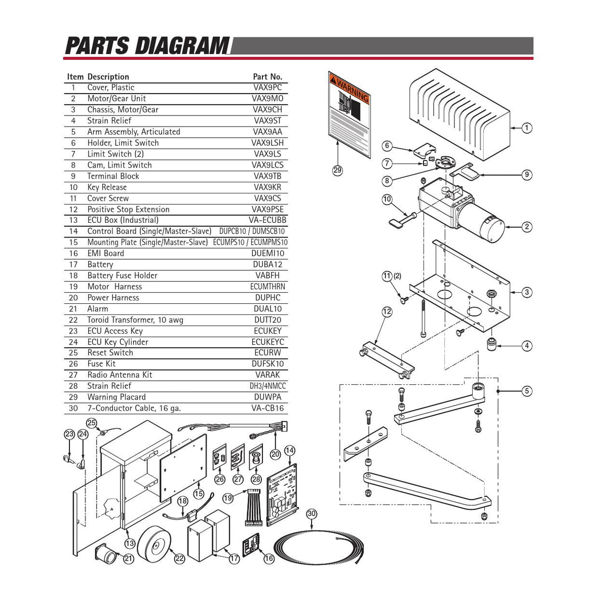 Viking X9 parts diagram