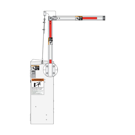 Doorking 1601-610 Folding Aluminum Round Arm 14 Ft, shown installed