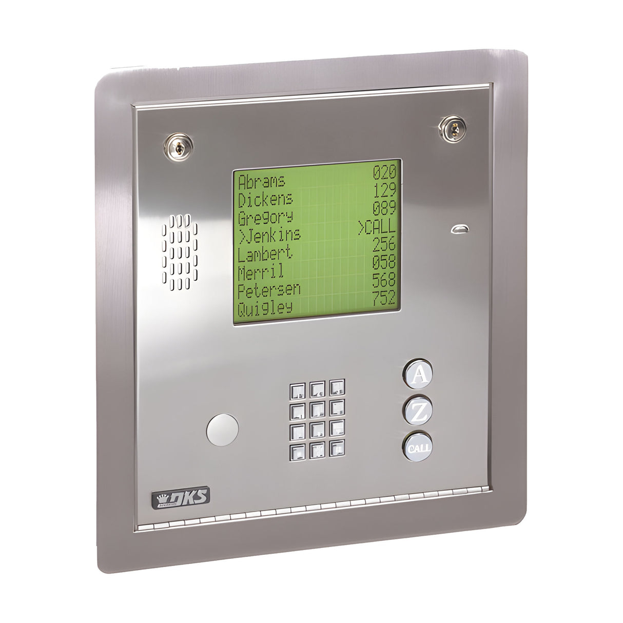 Doorking 1837-084 Flush Mount Telephone Entry, shown with trim