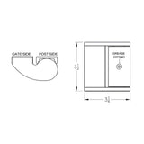 LiftMaster 2060P Tamperproof Roller Bearing Hinge, dimensions
