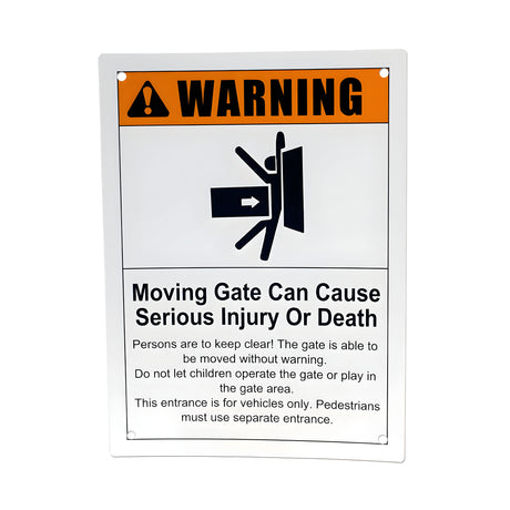 Doorking 2599-100 Automatic Gate Warning Sign