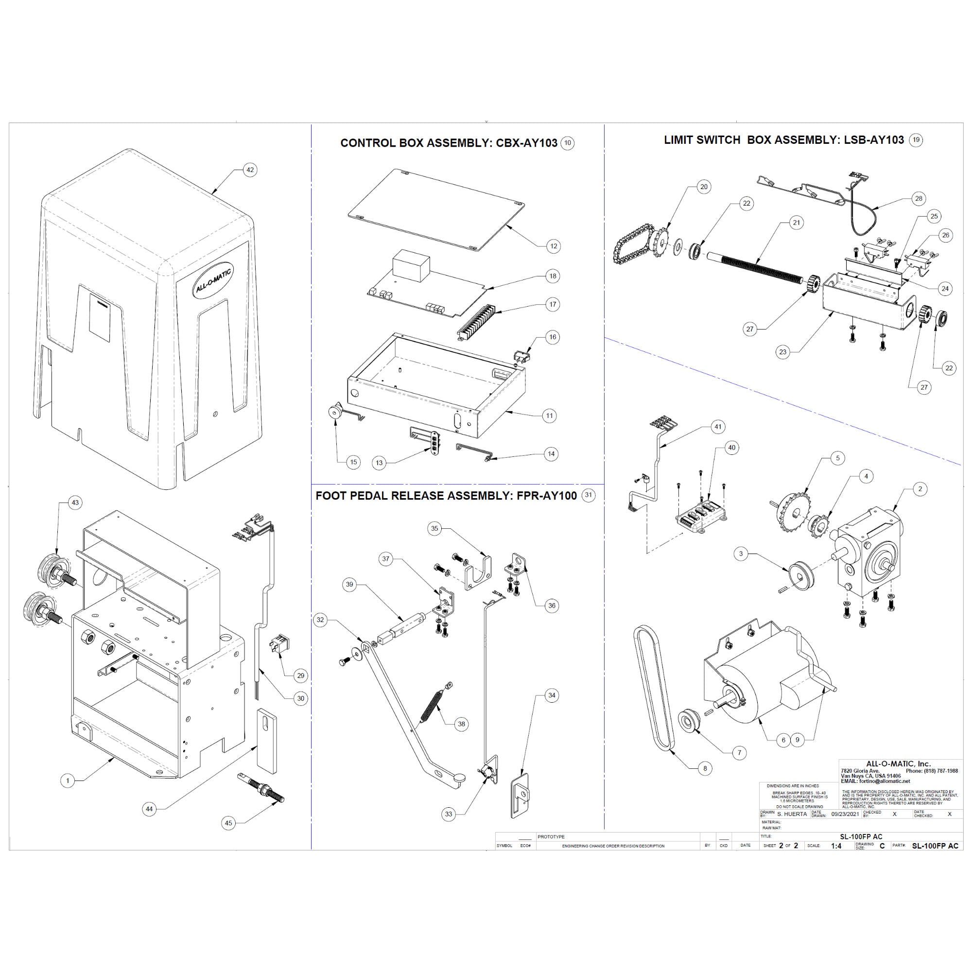 Allomatic SL-100FP AC Repair Parts Diagram | theelitegateoffers.com