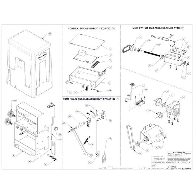 Allomatic SL-100FP AC Repair Parts Diagram | theelitegateoffers.com