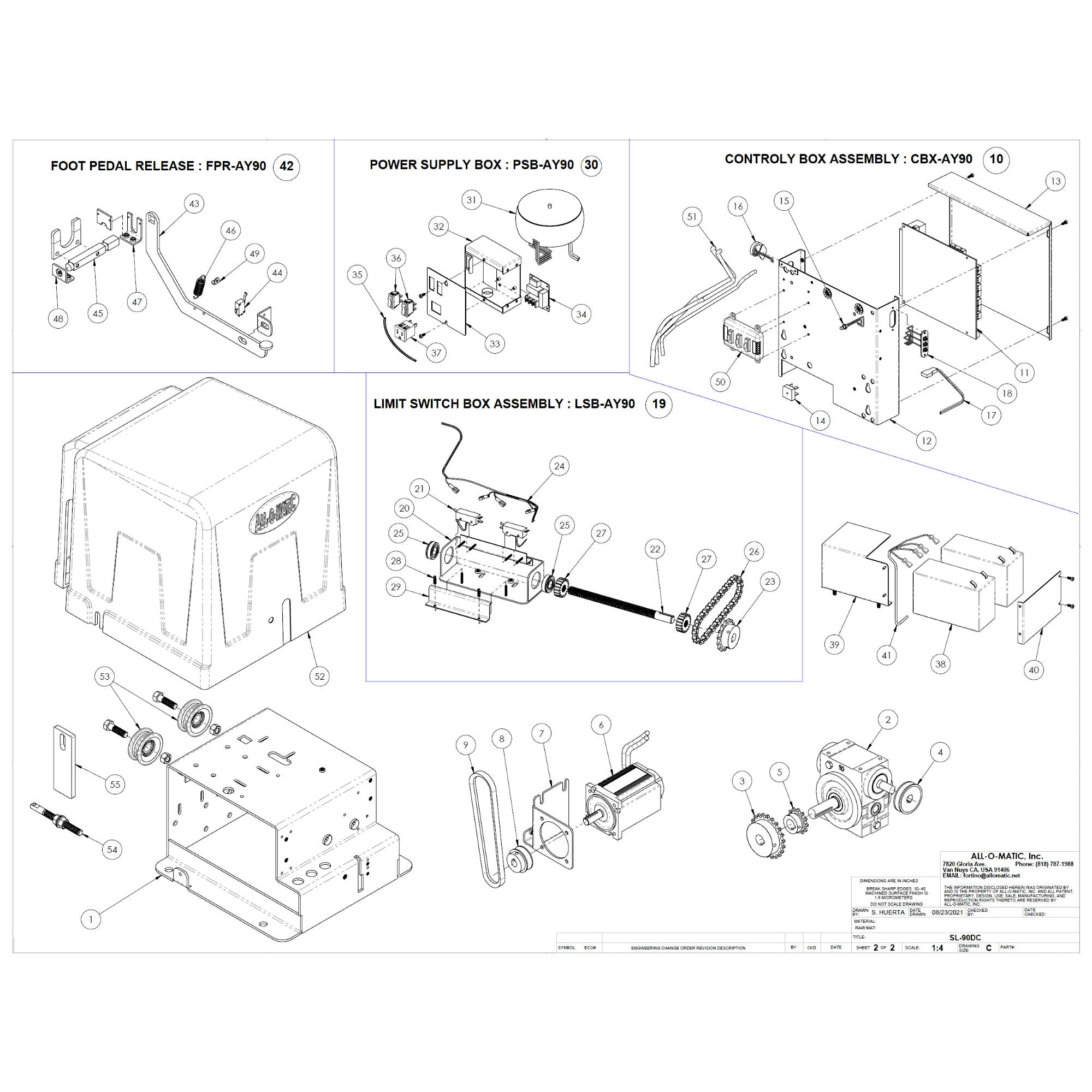 Allomatic SL-90DC Repair Parts Diagram | theelitegateoffers.com