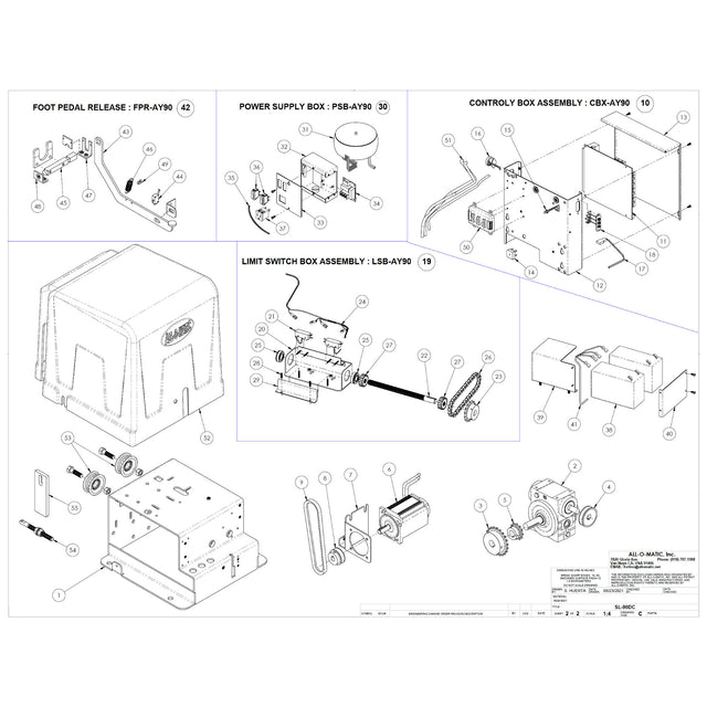 Allomatic SL-90DC Repair Parts Diagram | theelitegateoffers.com