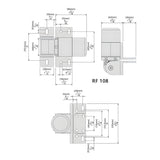 D&D 74108323T SURECLOSE® READYFIT 108 Gate Hinge Dimensions