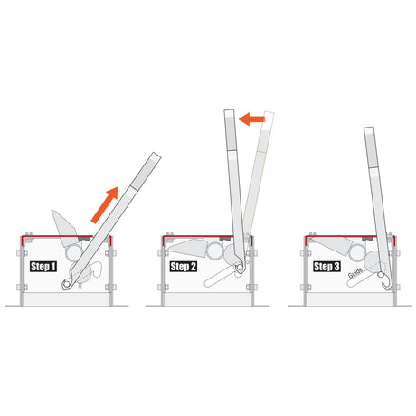 Doorking 1610-012 Lock Down Handle - how it works illustration
