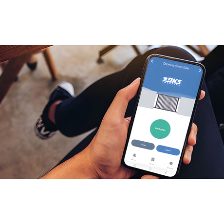 Doorking 1800-500 app shown on a smartphone