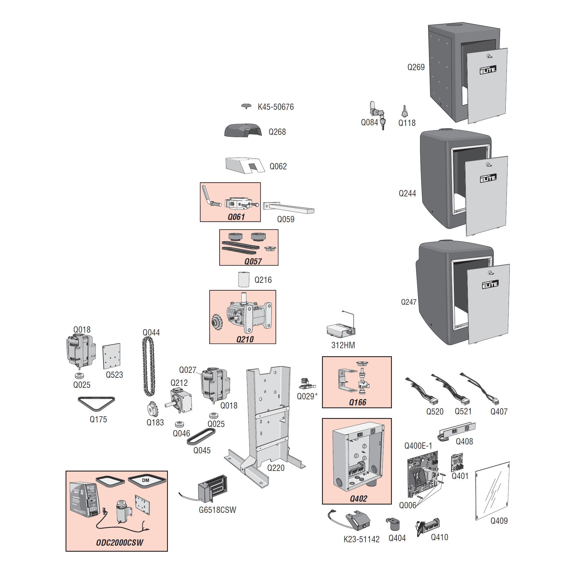 Elite Access CSW200 Repair Parts Diagram | theelitegateoffers.com