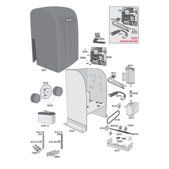 Elite Access RoboSlide Repair Parts Diagram | theelitegateoffers.com