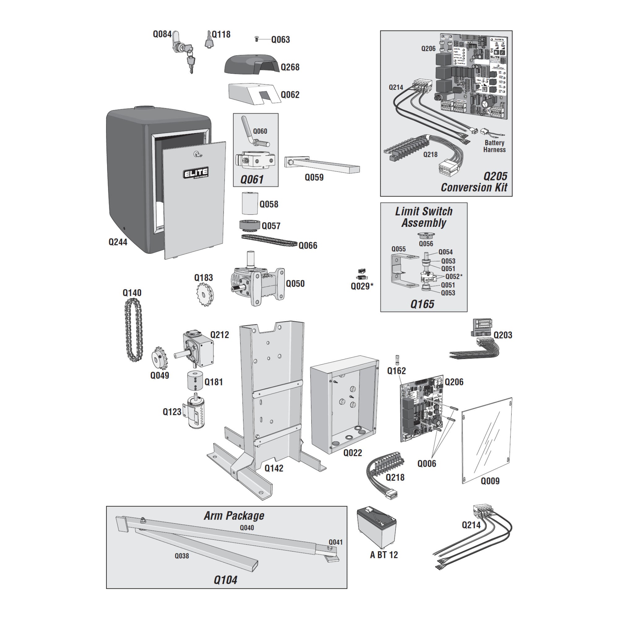 Elite Access RoboSwing Repair Parts Diagram | theelitegateoffers.com