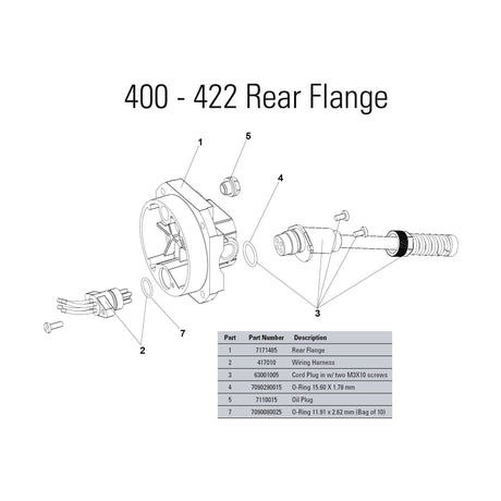 FAAC 63001005 Rear Cord Plug for 400 & 422 Operators, parts diagram