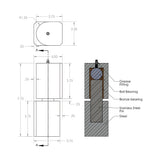All-O-Matic GH-5000 Gate Hinges, dimensions