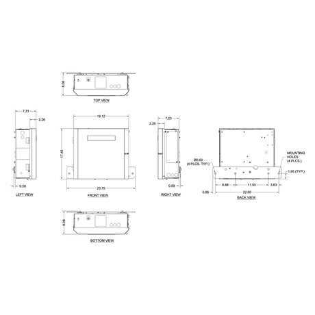 Liftmaster HCTDCUL Overhead Gate Opener, dimensions