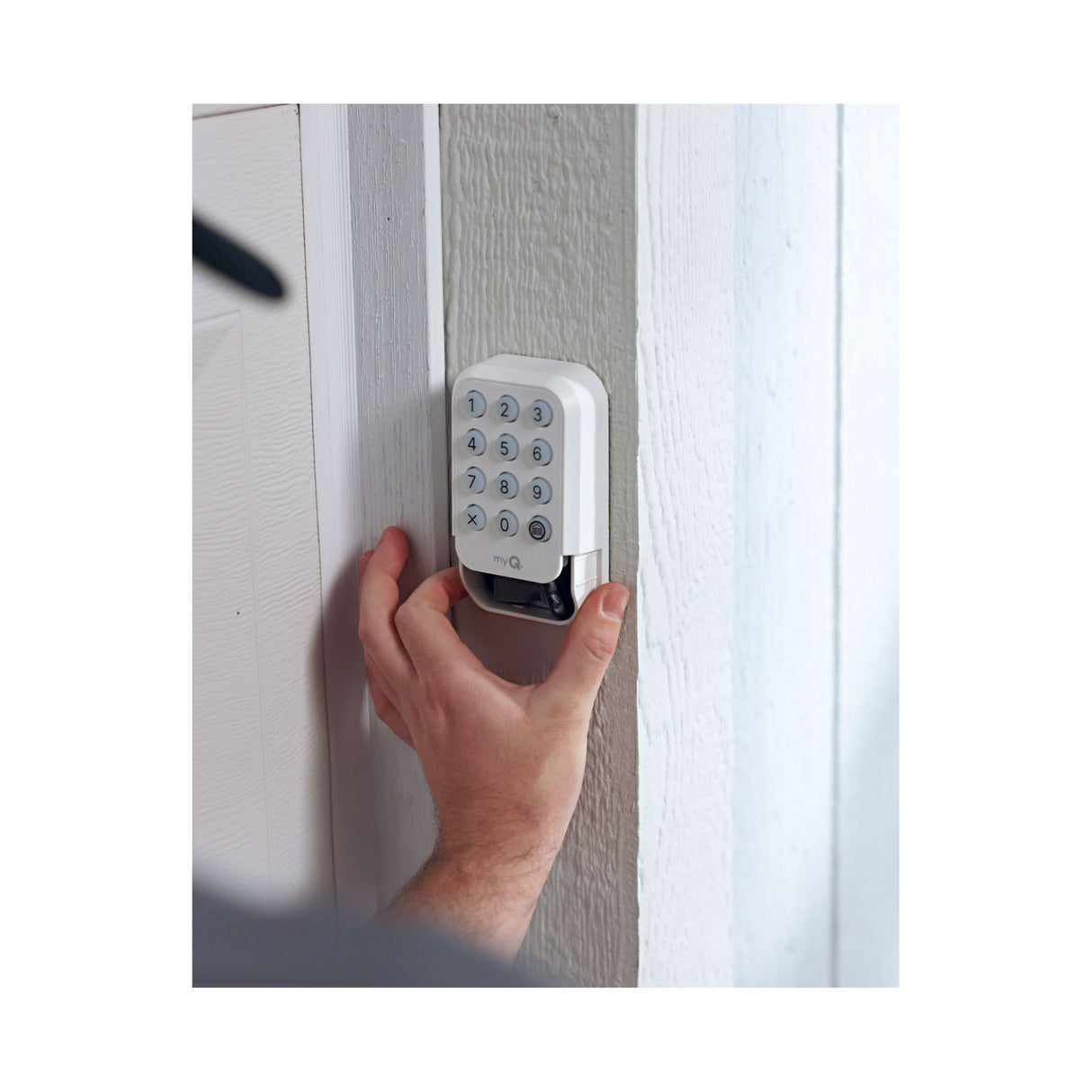 LiftMaster L979U Universal Wireless Keypad, shown installed