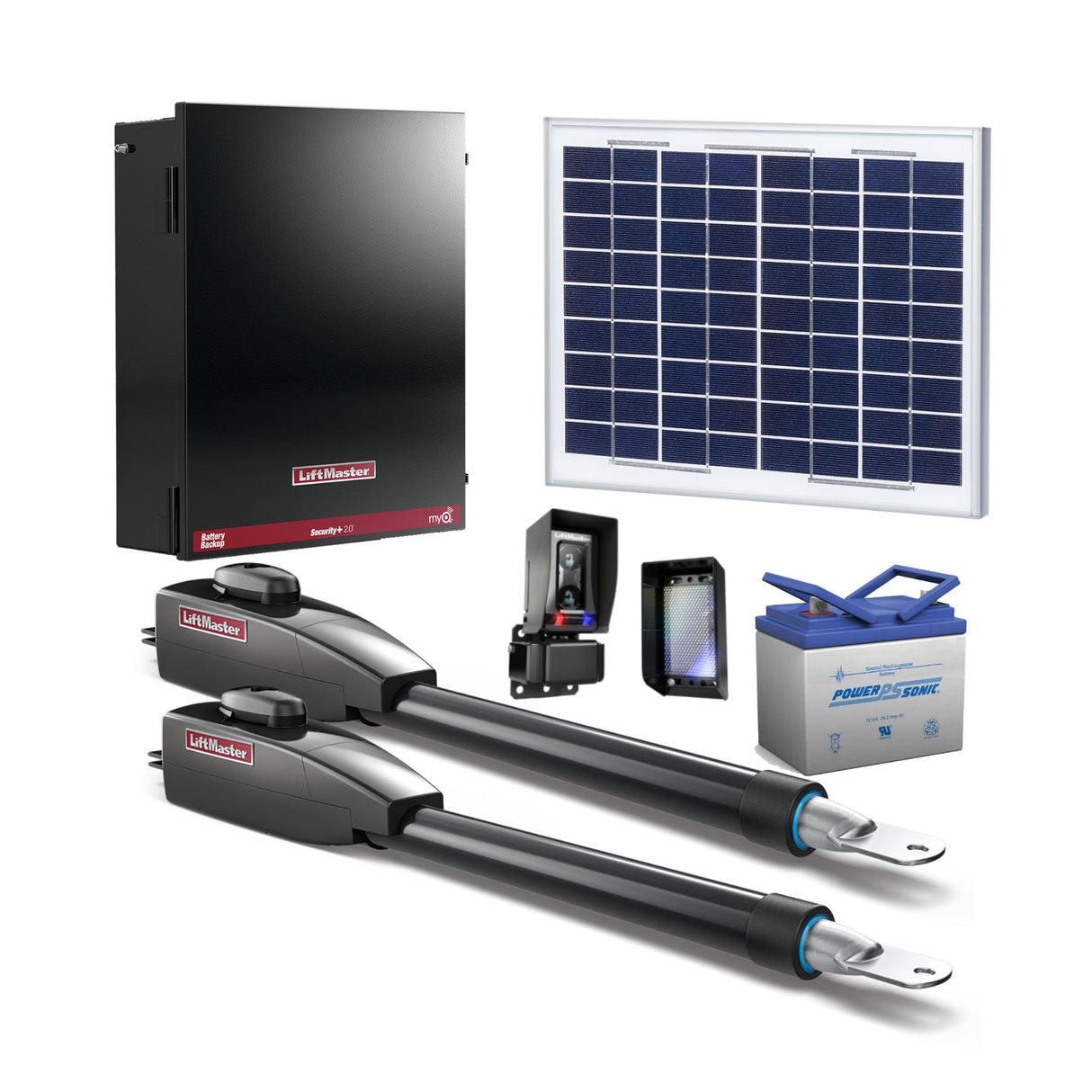 LiftMaster LA412XL20W Dual Solar Swing Gate Openers | theelitegateoffers.com