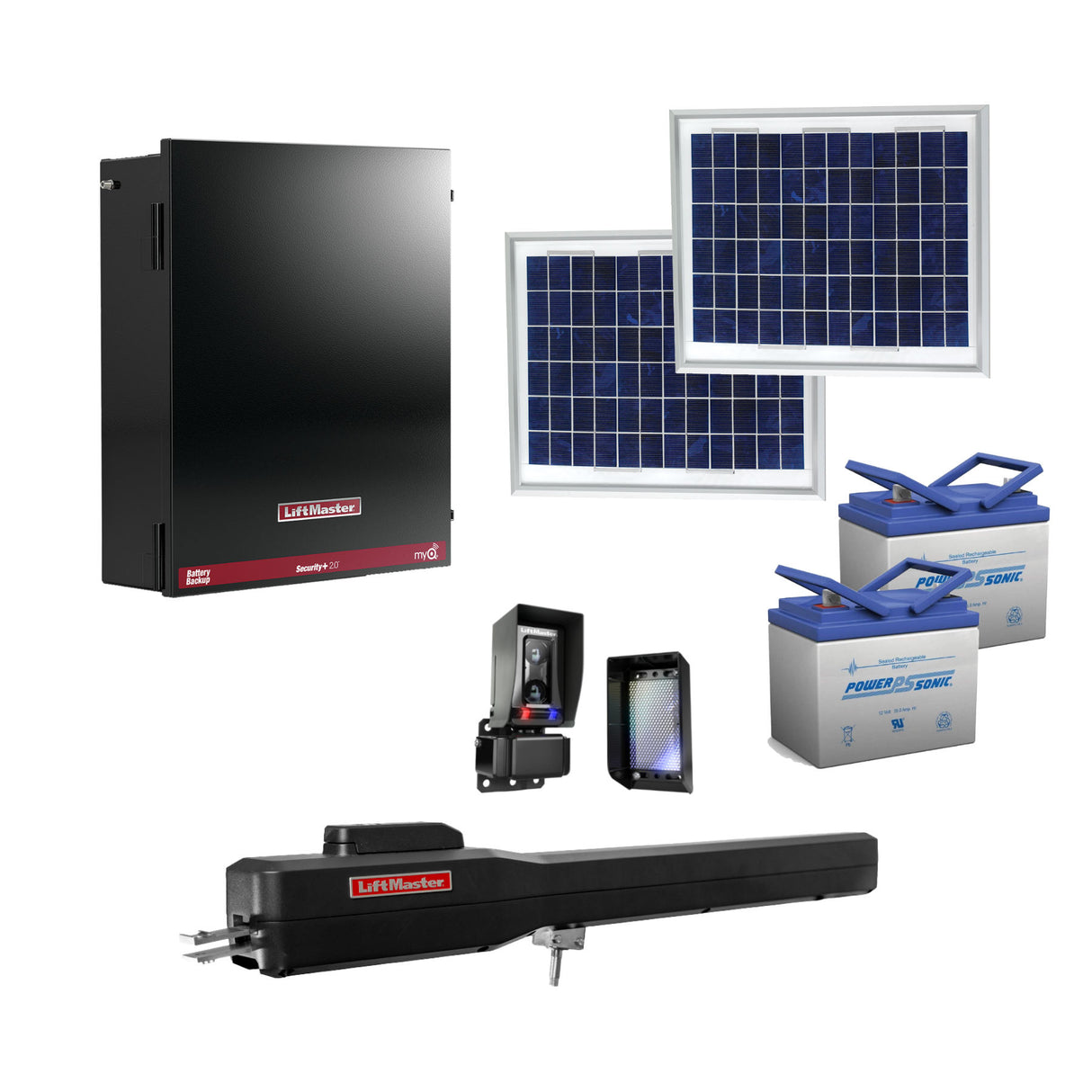 LiftMaster LA500XL20W Solar Swing Gate Operator Kit | theelitegateoffers.com