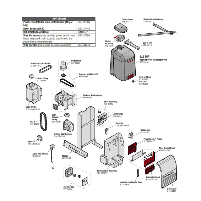 LiftMaster CSW200UL Repair Parts Diagram | theelitegateoffers.com