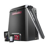 Liftmaster CSL24UL Slide Gate Opener shown with a safety edge and photoeye