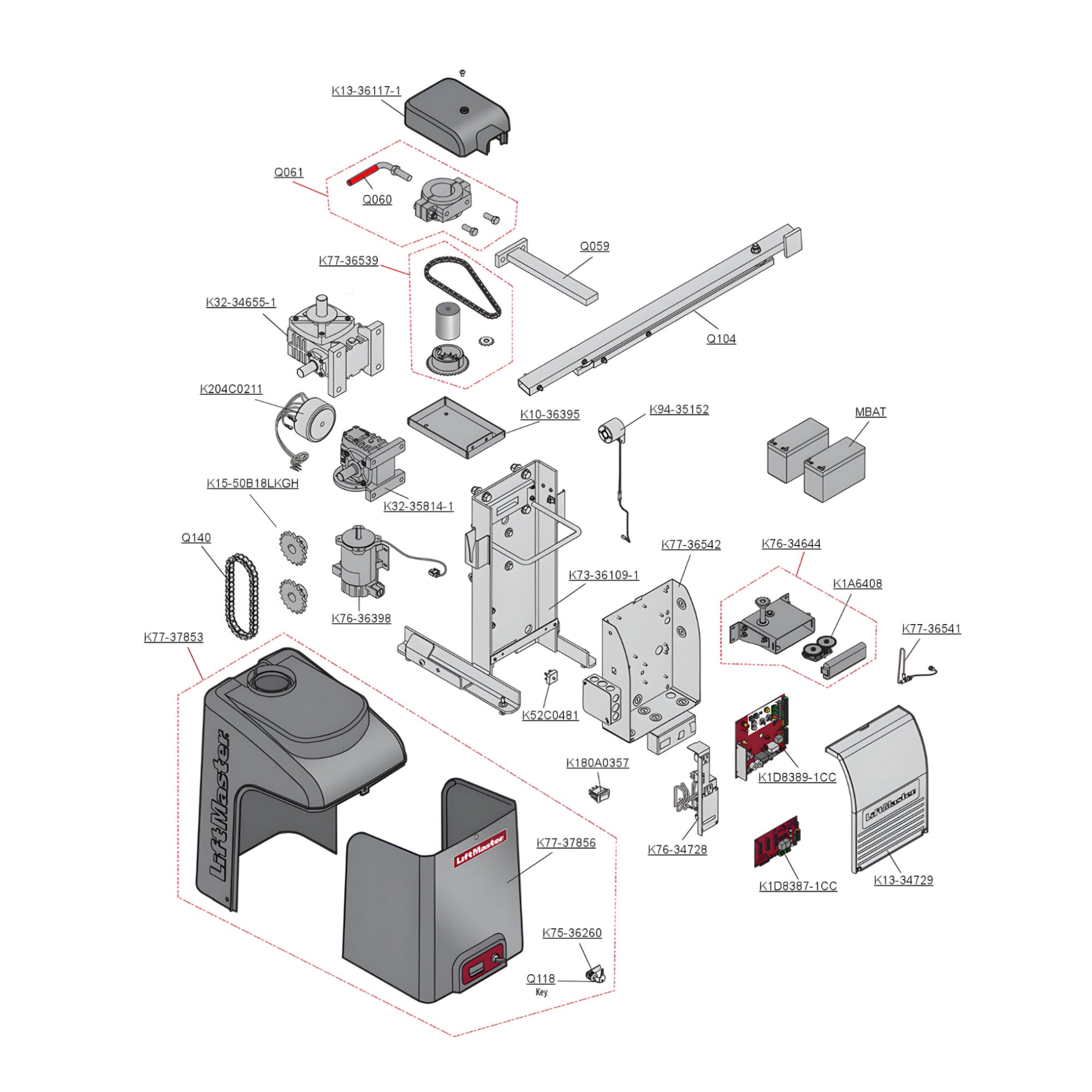 LiftMaster CSW24UL Repair Parts Diagram | theelitegateoffers.com