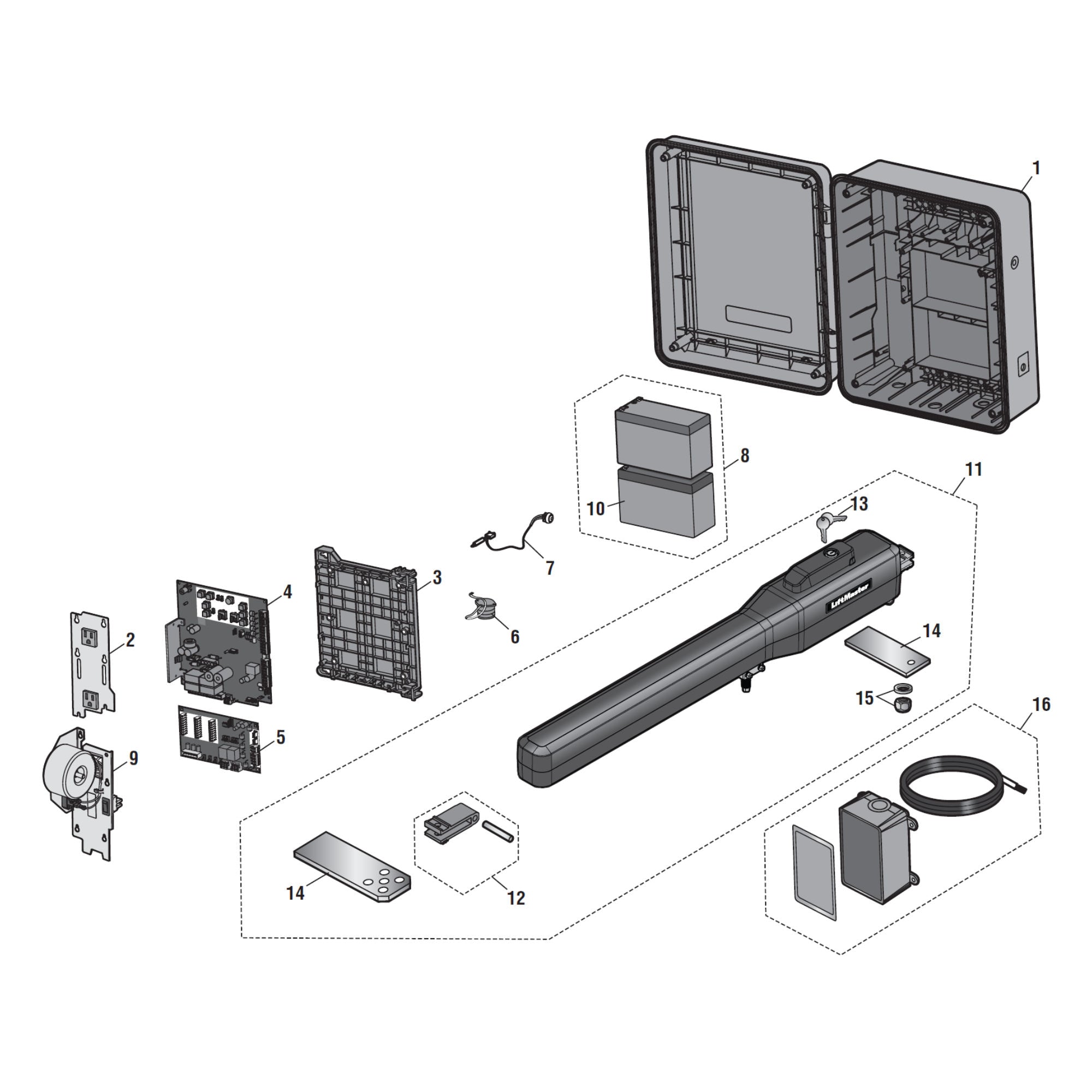 LiftMaster LA500PKGUL Repair Parts Diagram | theelitegateoffers.com