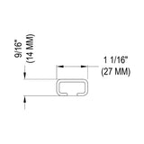 Miller Edge ME120-C Aluminum Mounting Channel, dimensions