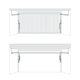 Illustration of a commercial overhead gate with springs