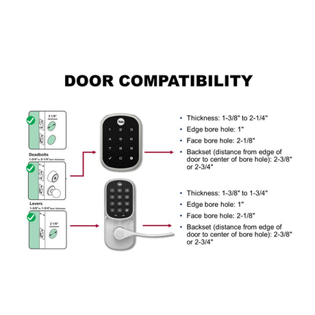 LiftMaster LMLEVPACK Smart Keypad Lever Lock, Compatibility chart