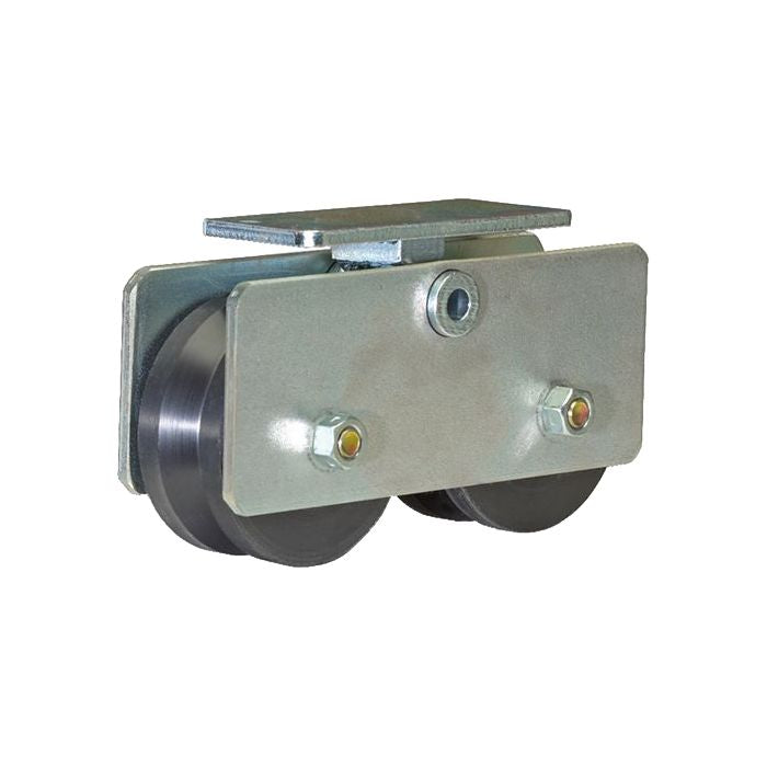 Doorking 1201-012 Tandem Uhmw V-Wheel Assembly (front view)