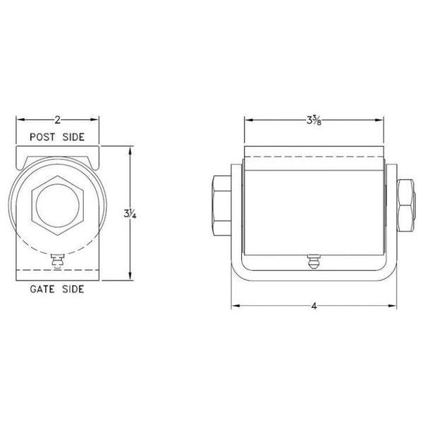 Liftmaster 2000U hinge dimensions