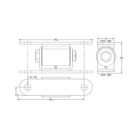 Liftmaster 2050Z Gate Hinge Dimensions