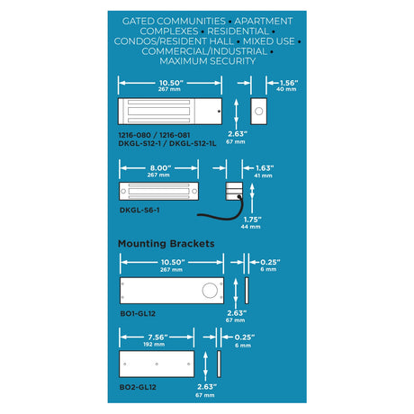 Doorking 1216-081 dimensions