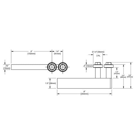 D&D CI2300 Gate Guide Assembly, dimensions