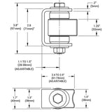 D&D CI3100 Gate Hinge Dimensions