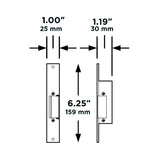 Doorking DKES-C1-1FS Electric Strike, dimensions